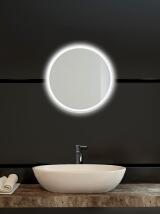 Zrcadlo kruh kulaté ⌀ 50 cm LED podsvícení okraj MOONLIGHT RONDE